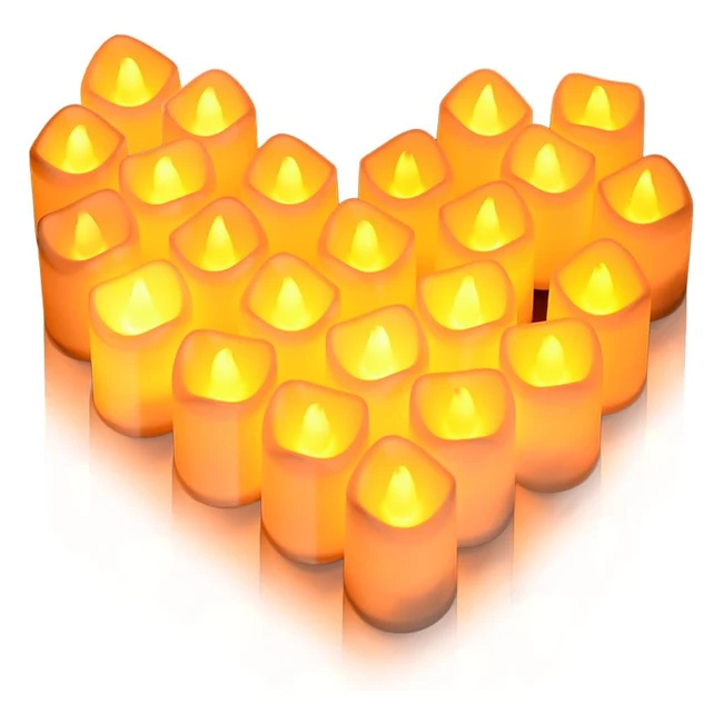 Bougies LED sans flamme - Lot de 24 - Décoration mariage, anniversaire, festival, Halloween - LITAKE