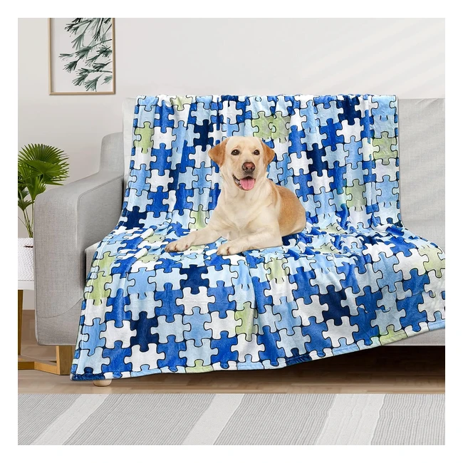 Awaytail Large Dog Blanket - Soft & Warm - Blue - 50x60in