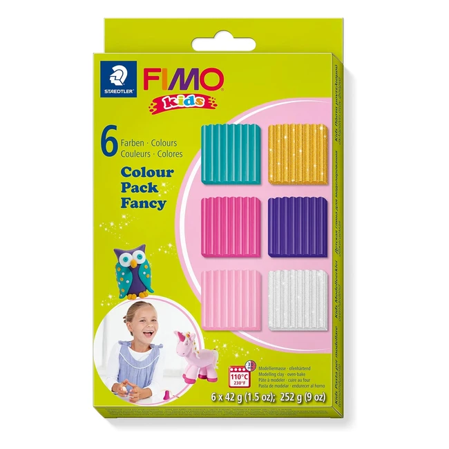 Bloques de pasta para modelar Fimo Kids - Pack 6 pastillas colores variados