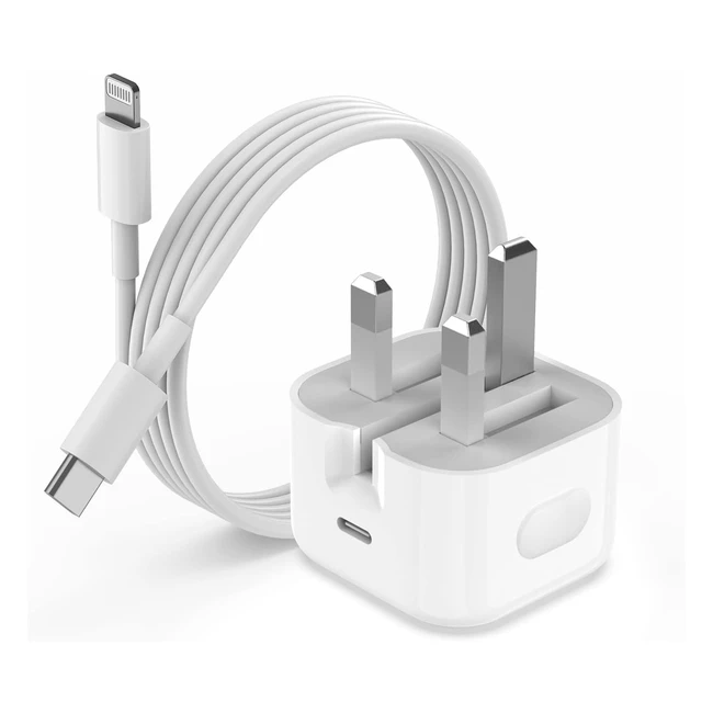20W Fast Charger Cable and Plug for Apple iPhone - Reference 1414 - Ultrafast Charging