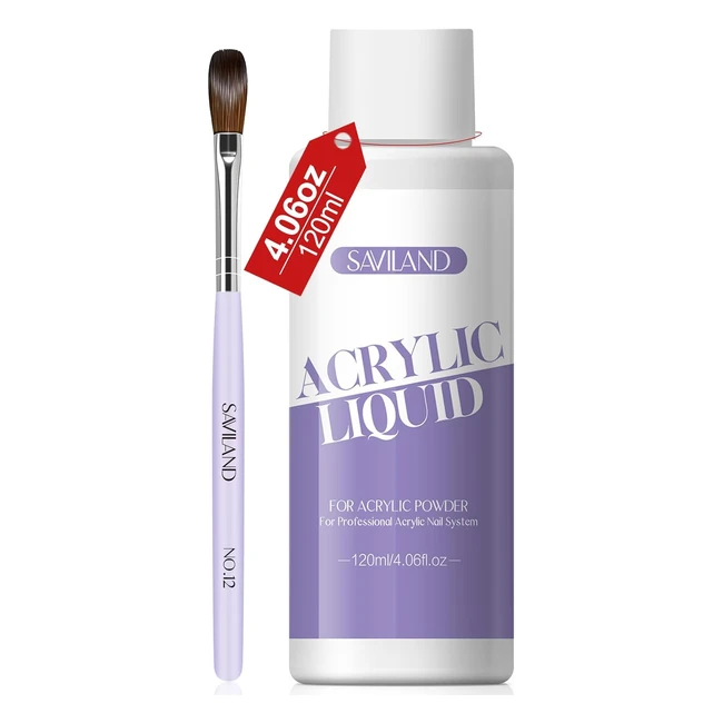 Saviland Acrylic Liquid 120ml - Clear Color, Low Odor, Fast Drying