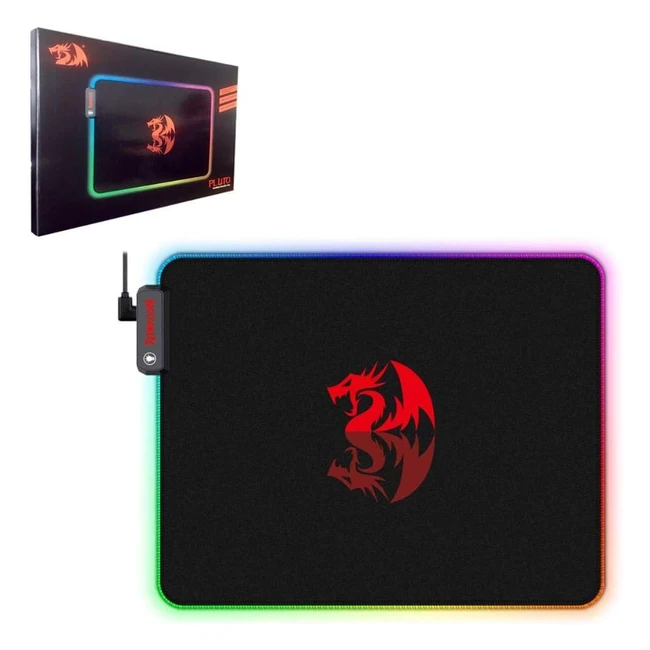 Tapis de souris gamer Redragon Pluto RGB USB - Ergonomique et tanche - Jeux vi