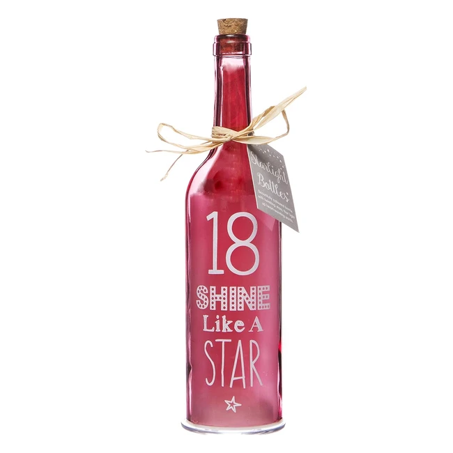 Boxer 18starlight Bouteille Rouge - Lumière LED en forme d'étoile - Cadeau parfait pour quelqu'un de spécial