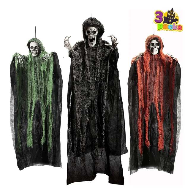 Joyin Halloween Hanging Grim Reapers - 3 Pack - 47  35 - Haunted House Prop D