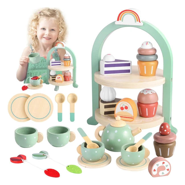 Gagaku Wooden Tea Set for Toddlers - High Quality Safe Materials - Perfect Pret
