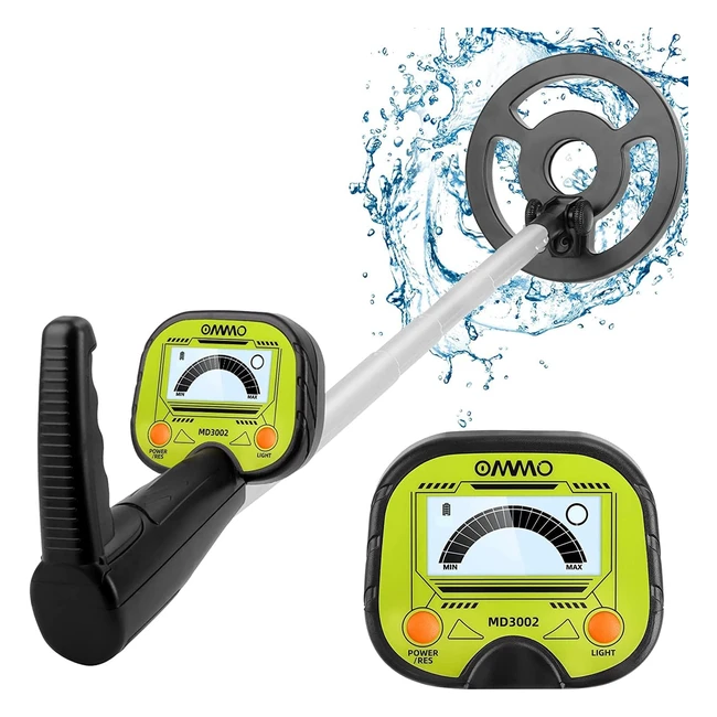 OMMO Metal Detector for Kids - LCD Display Waterproof Coil Extendable Pole - H