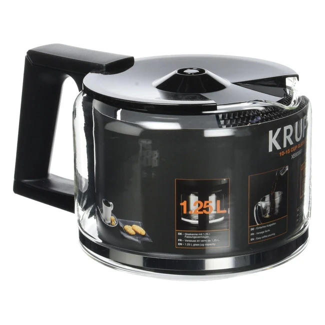 Jarra Krups XB900601 - Negro - Resistente al Calor - Apta para Lavavajillas