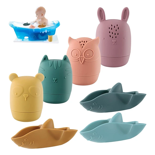Silicone Mold-Free Baby Bath Toys for 1-3 Year Olds - Educational, Sensory, Floating Water Toys