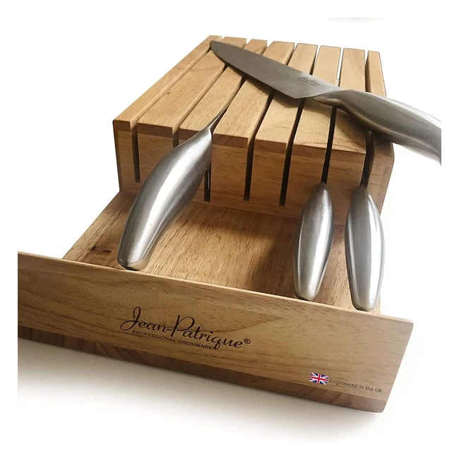 Porte-couteaux en bois JeanPatrique, 7 fentes, stockage sécuritaire