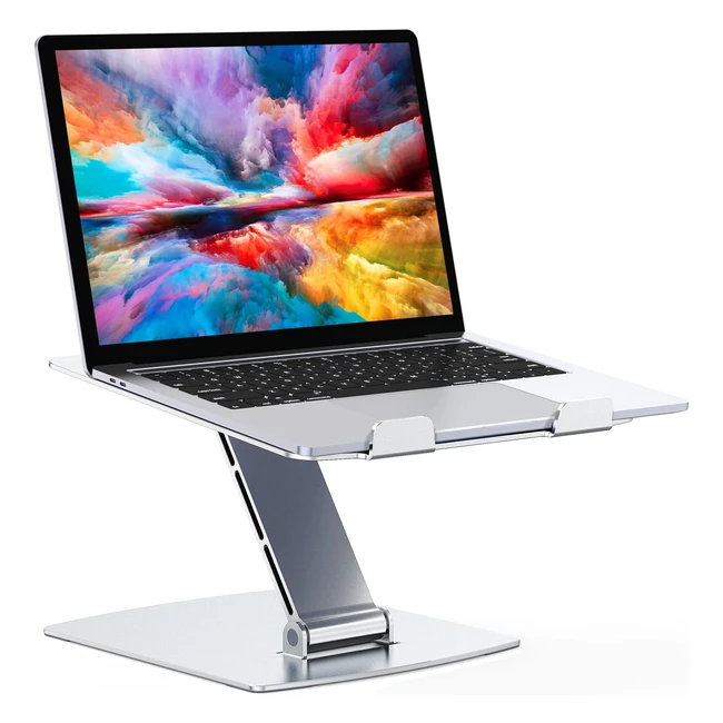 Glangeh Laptop Stand Adjustable Height Ergonomic Portable Riser Holder for Desk - Silver