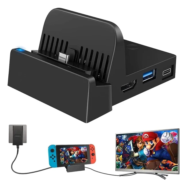 Switch Dock for Nintendo Switch OLED - Portable Charging Stand w/ 4K HDMI & USB 3.0 Ports