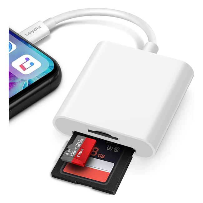 2-in-1 SD Card Reader for iPhone iPad | High-Speed Memory Card Adapter