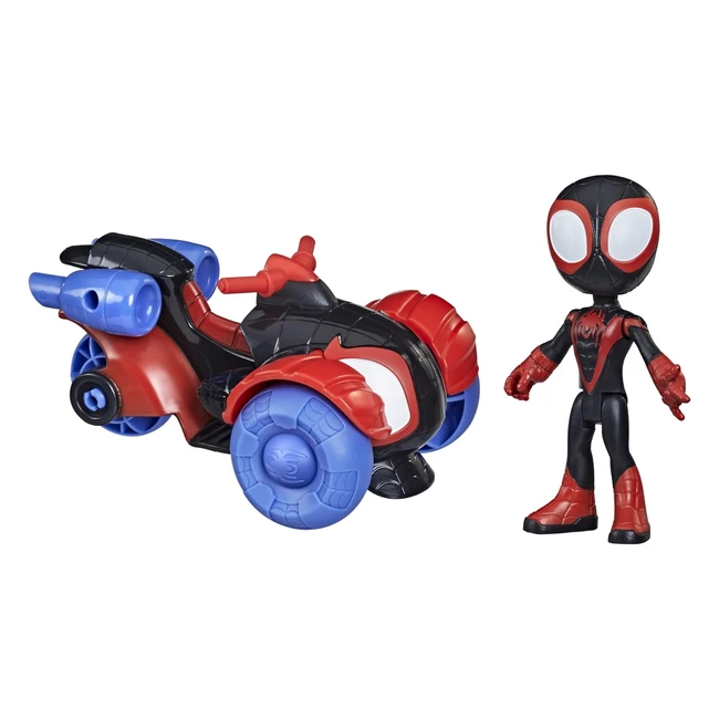 Figurine Spiderman Hasbro Marvel Spidey and his Amazing Friends Miles Morales - Véhicule Technoracer pour Enfants