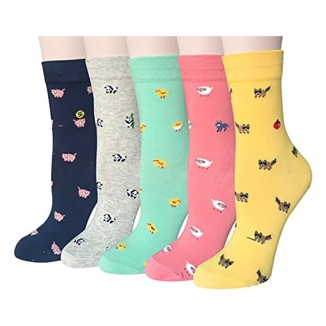 Cozy Chalier Women Socks - Funny Cute Animal Cat Dog Socks - One Size