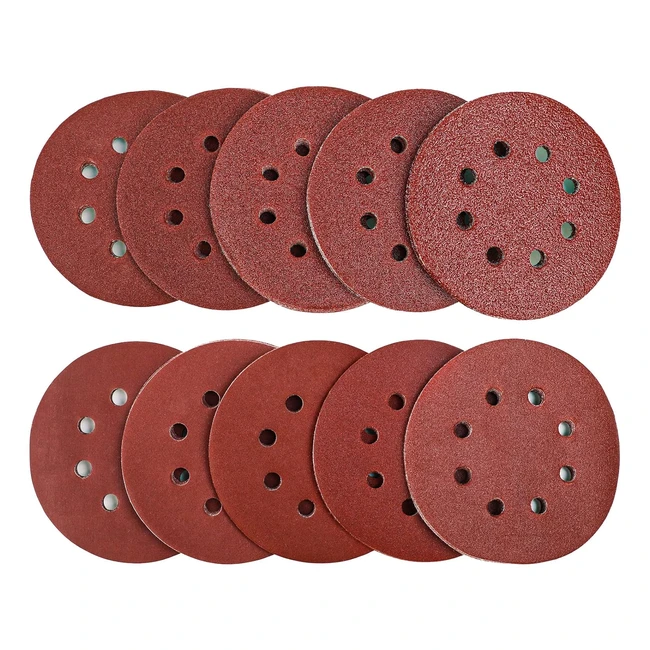100pcs Augola Sanding Discs Pads - Hook and Loop - 40-400 Grits - 125mm - Random