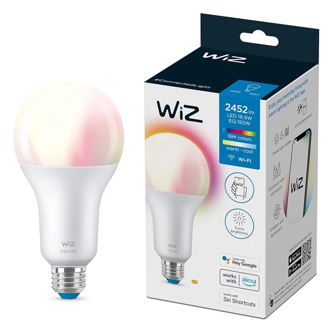 Wiz Colour E27 Edison Screw Smart WiFi Light Bulb A80 150W | App Control | Home Indoor Lighting