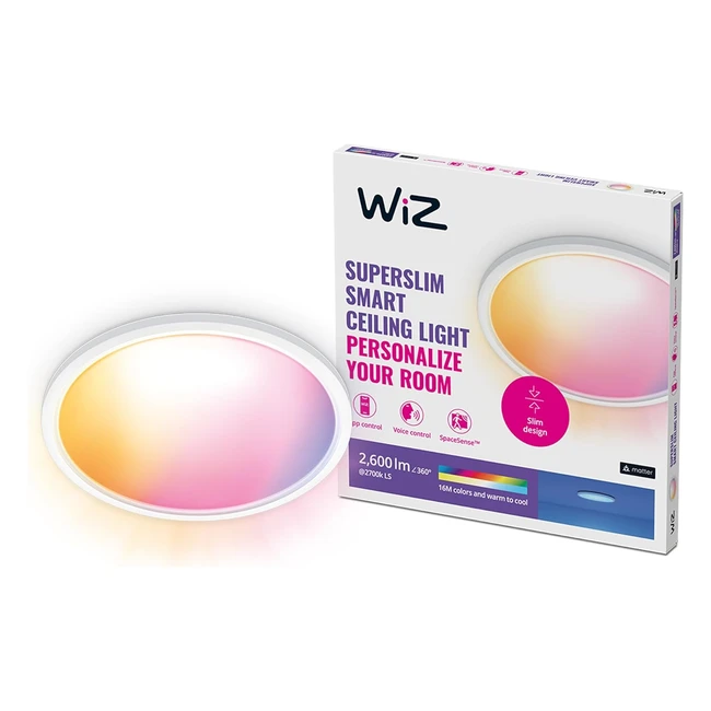Wiz Colour Smart Connected Superslim Ceiling LED Light - 22W White