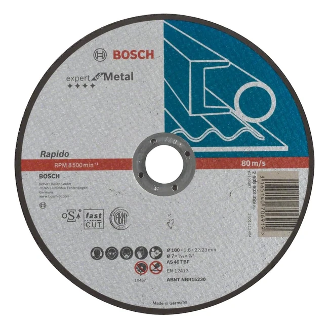 Disque tronçonneur Bosch Expert for Metal Rapido AS 46 T BF 180 mm 16 mm