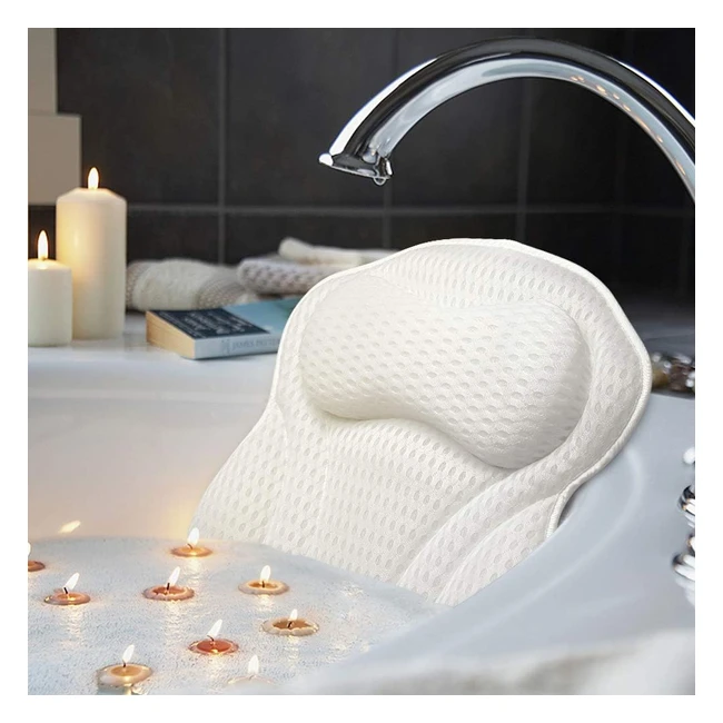 Luxury Bath Pillow with 4D Air Mesh Technology - Supports Head Back Shoulder 