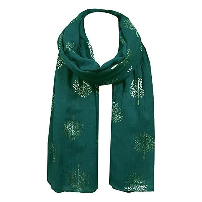 Silver Foil Mulberry Tree Print Fashion Scarf - World of Shawls - Ref 12345 - S