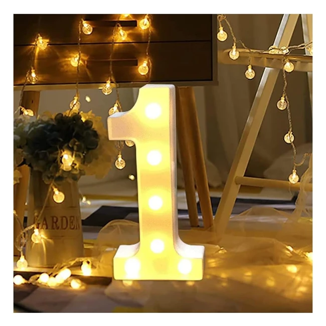 Light Up Numbers Kaishengyuan Sign - LED Lamp for Wedding Birthday Party - Battery Powered Christmas Night Light