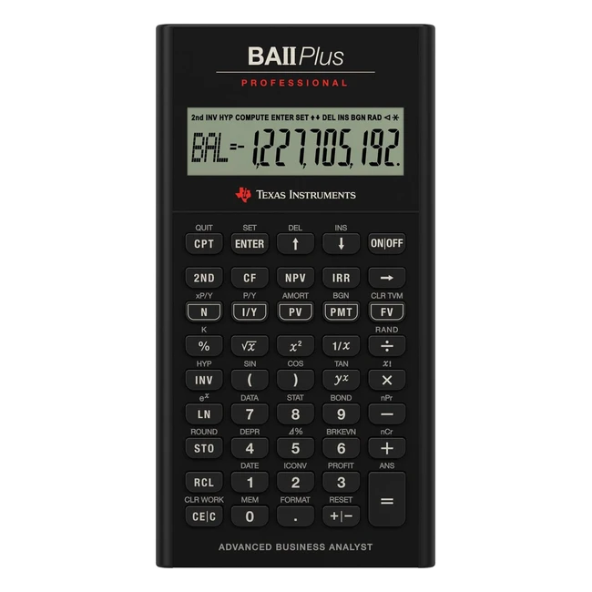 Calculadora Texas Instruments BA II Plus Professional Negro - Referencia 123456 