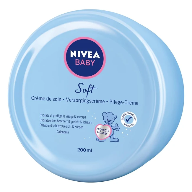 Nivea Baby Soft Care Cream - Crema idratante per bambini con calendula nutre e 