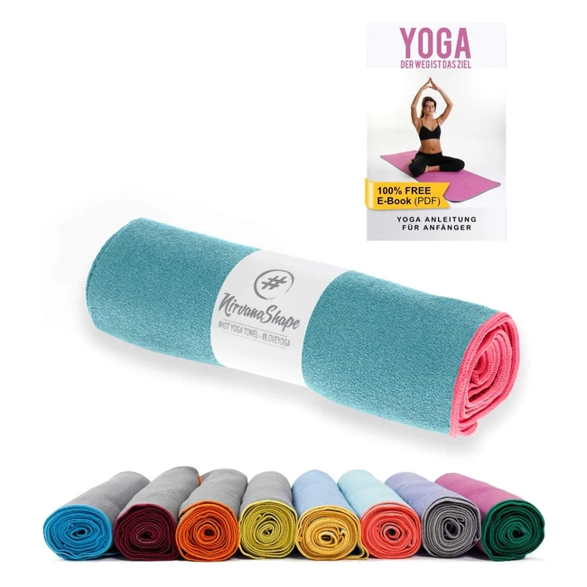 NirvanaShape Asciugamano da Yoga Antiscivolo - Hot Yoga Towel con Nodi - 185 x 6