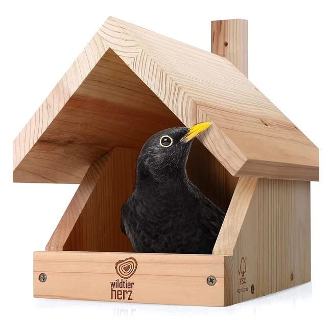 Casetta per uccelli Wildtier Herz resistente alle intemperie in legno massello
