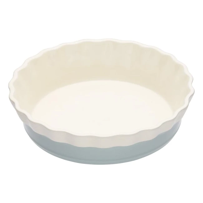 KitchenCraft Classic Collection 20cm Round Ceramic Pie Dish - White, Fluted Rim, Oven-to-Table