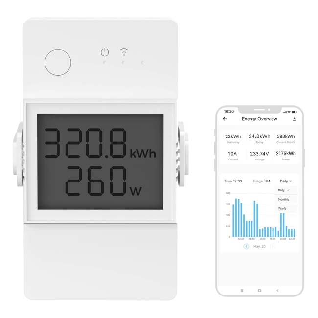 Sonoff Pow Elite 16A Smart Power Meter Switch - Control Lights and Appliances from Phone - Manage Energy for DIY Smart Homeworks with Alexa