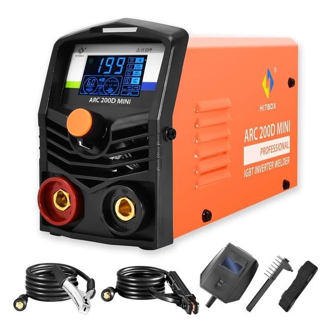 Hitbox 240V Mini Arc Welder 200A - Compact Stick Welder with LCD Display - Hot S