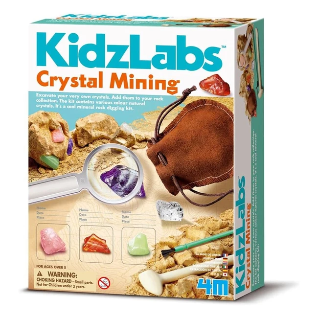 4M Kidz Labs Crystal Mining - Scava e Trova Cristalli - Kit Educativo per Bambini