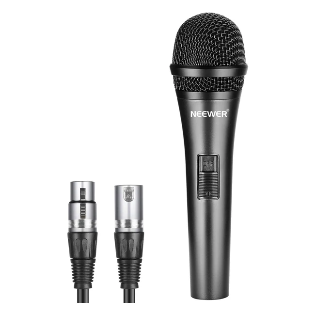 Microphone dynamique cardiode Neewer NW040 avec câble XLR mâle/femelle - Idéal pour instruments de musique, voix, radiodiffusion