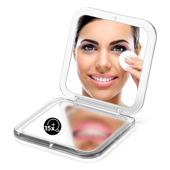 Omiro Folding Compact Mirror 1x15x Magnification 3 Pocket Size Square Hand Mirror for Travel Makeup