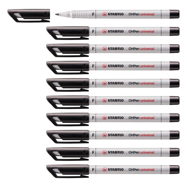 Stabilo Ohpen Universal Soluble Fine Pen - Pack of 10, Black