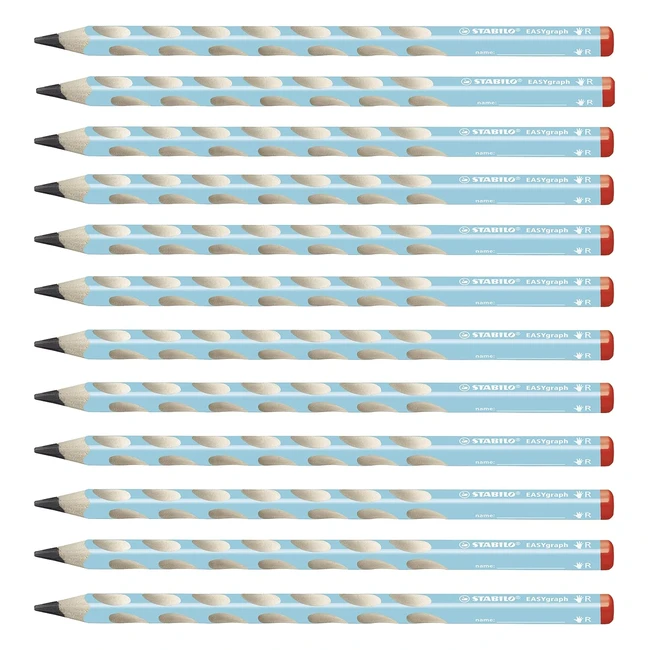 Stabilo EasyGraph Graphite Pencil - Ergonomic, Blue, Pack of 12