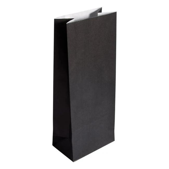 Rayher 67276576 Papierblockbodenbeutel Schwarz 25 Stück 10x24x6cm 80g/m² - Lebensmittelecht - Papiersterne basteln, Adventskalendertüten