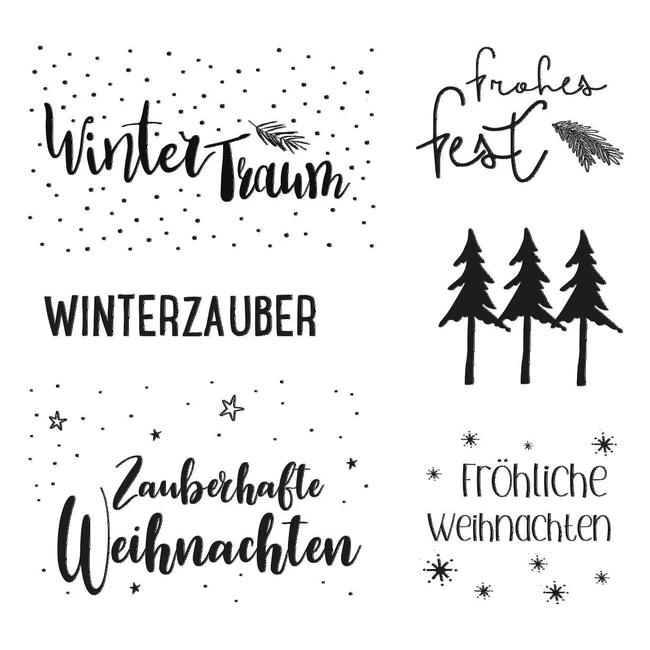 Rayher 50221000 Weihnachtsgre Stempel 1025 x 97 mm 6 Designs individuelle Be