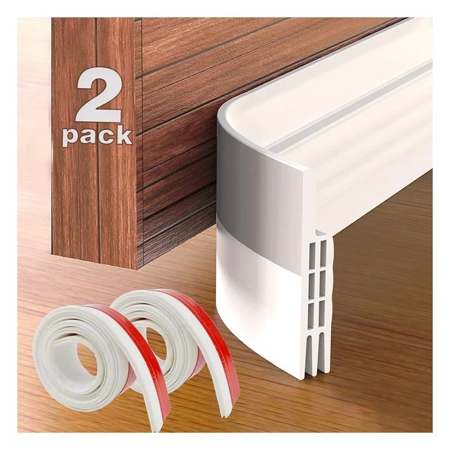 2 Pack Draft Excluder for Doors - Self Adhesive Soundproof Weatherproof - 2W x