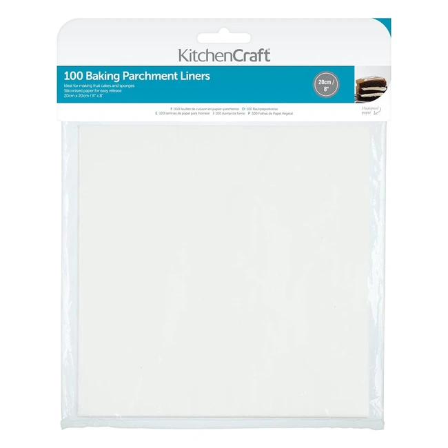 KitchenCraft Baking Parchment Roll - Nonstick, 100 Sheets, 20cm, White