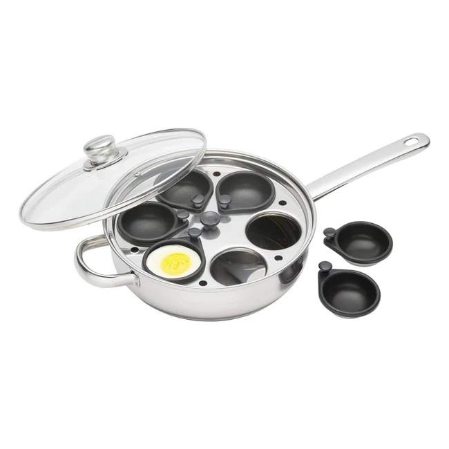 Sartn KitchenCraft para escalfar huevos - Antiadherente - Induccin - Acero i