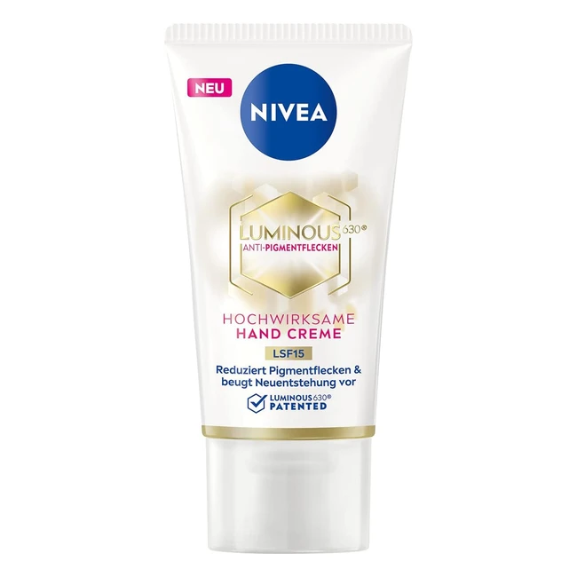 Nivea Luminous Crema Mani 630 LSF15 50ml - Riduce Macchie Pigmento e Previene Formazione Nuove - Crema Nutriente