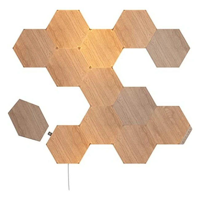 Nanoleaf Elements Hexagon Starter Kit - Wood Look LED Smart Light Panels