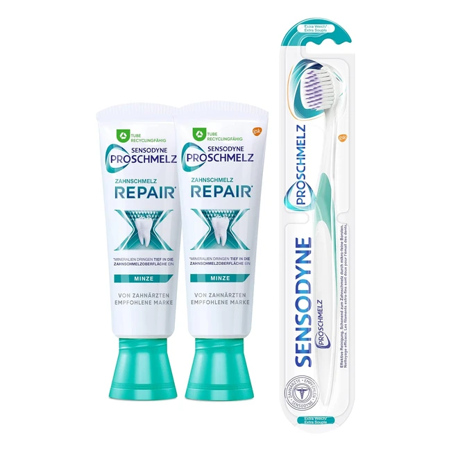 Sensodyne Proschmelz Repair Zahncreme mit Fluorid 2 x 75 ml - Strkt und scht