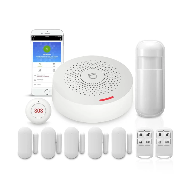 Alarma para Casa WiFi sin Cuotas - Kit Antirrobo con Sirena - Compatible con Alexa y Google Home