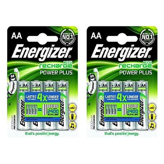 Lot de 8 piles AA rechargeables Energizer 2000 mAh