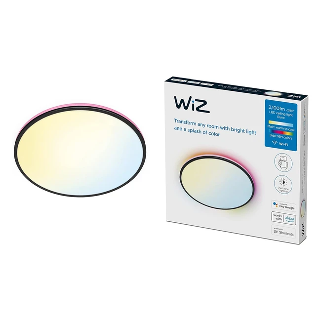 Wiz Colour Arca Smart Connected WiFi Dual Zone Ceiling Light - Black  App Contr