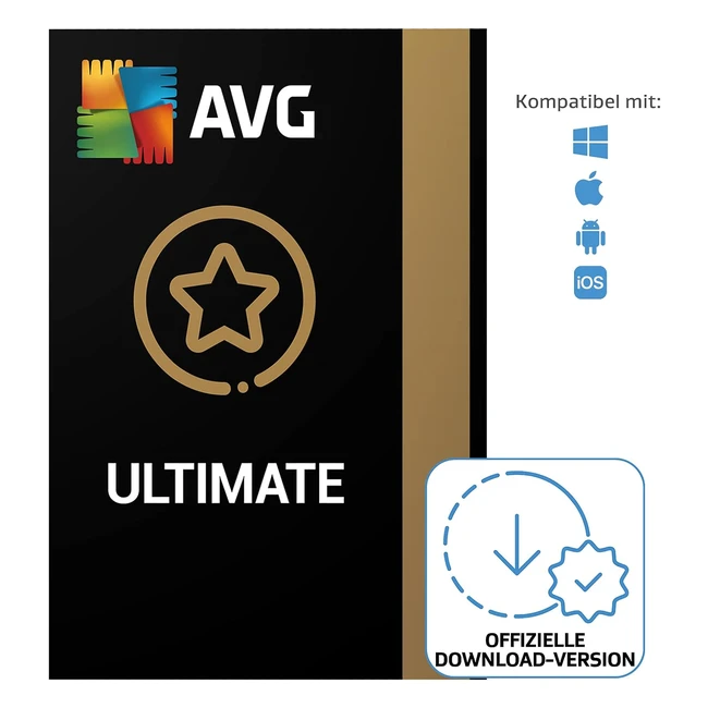 AVG Ultimate 20212022 - Virenschutzpaket mit AVG Secure VPN und AVG TuneUp zur Beschleunigung des PCs - 10 Geräte - 1 Jahr