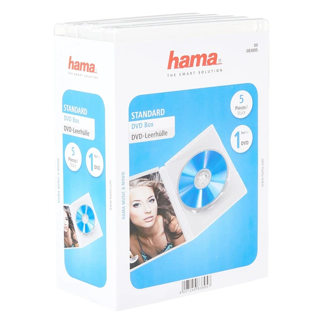Hama DVD Leerhlle 5 Transparente Transparente - Fundas Vacas para DVD con Sopo